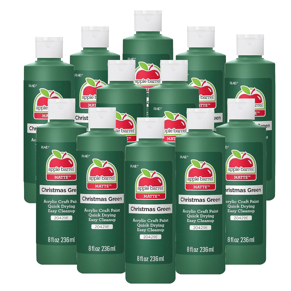 Apple Barrel Acrylic Paint in Assorted Colors (8 oz), 20429 Christmas Green (Pack of 12)