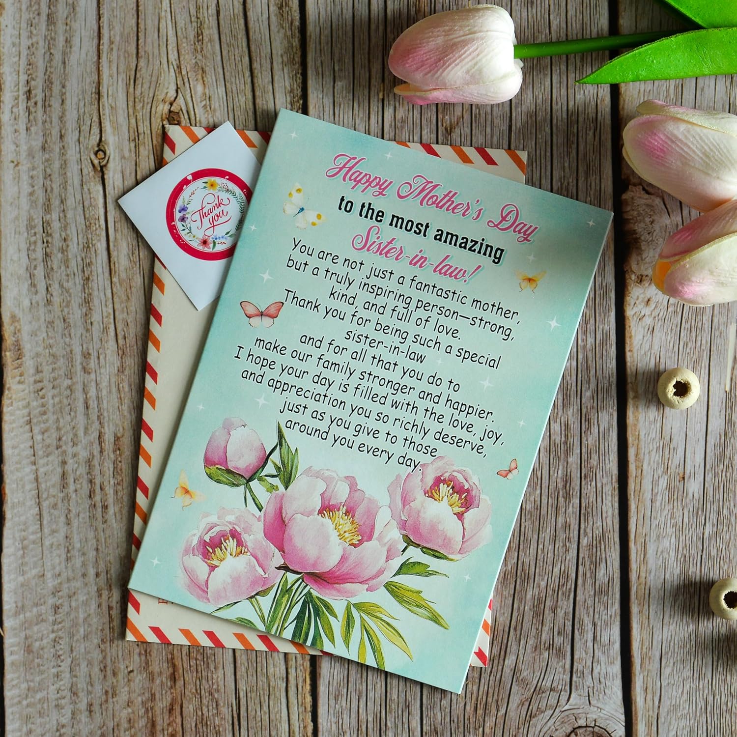Mother'S Day Card For Sister-In-Law, 5X7 Inches Greeting Card, Premium Envelope And Seal, Heartfelt Gift From Family, Unique Sister-In-Law Appreciation Mothers Day Cards