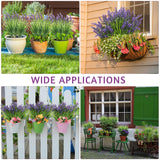 36 Bundles Artificial Plants Outdoor Fake Monkey Grass With Flowers Greenery Uv Resistant Faux Outdoor Plants Plastic Flowers For Garden Office Patio Pathway Outside Decor(Purple)