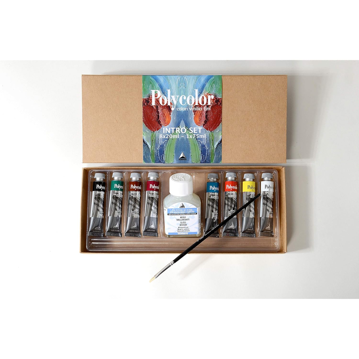 Maimeri Polycolor Vinyl Paints - Intro Set, Set of 8 Colors, 20 ml tubes