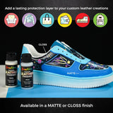 Premium Dull Matte Acrylic Leather And Shoe Paint Finisher, 2 Oz Bottle - Clearcoat Sealant Protection - Durable Scratch, Crack, Peel, Fade Resistant Finish - Artwork Jackets, Bags Purses