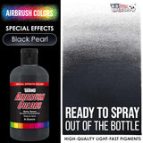 Pearlized Black Pearl Acrylic Special Effects Airbrush Paint - 8Oz Ready To Spray Air Brush Paint For Nails, Models, Fabric - Water-Based Air Brush Painting