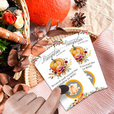 Thanksgiving Day Scratch Off Game Cards - Pumpkin & Turkey Design Fall Harvest Party Game - Halloween/Autumn Themed Party Activities & Supplies Decorations - 50 Pack(08)