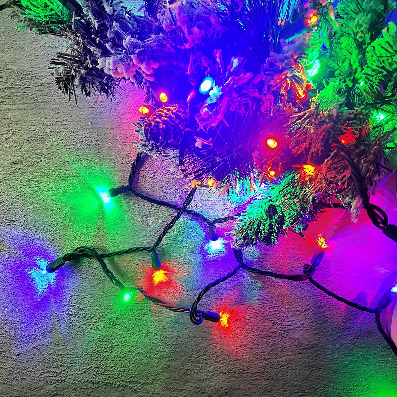 Christmas String Light 50 Multi-Colored 5Mm Led Mini Christmas Light, 120V Ul, Plug In Halloween Light Set 17Ft Green Wi