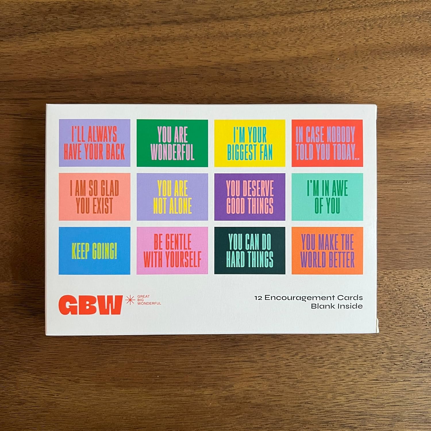 Encouragement Card Pack - Set Of 24 - Bold Bright Modern - Spirituality Positivity Any Occasion - 2 Of Each With Envelopes
