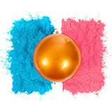Gender Reveal Large Golden Ball | Blue And Pink Powder Kit | Gender Reveal Party Supplies