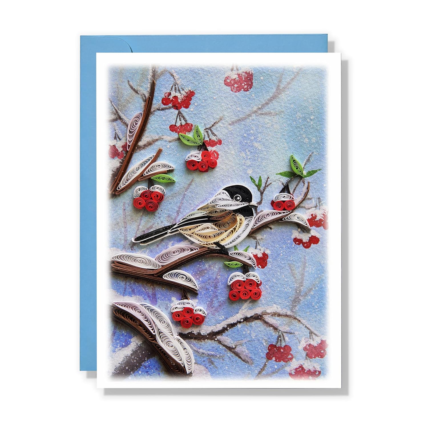 Seasonal Greeting Card, Summer Winter, Spring, Autumn Birthday Card For Mom, Mother, Cute Quilling Quilled Card For Her, Wife, Grandma, Artful Card, 3D Greeting Card (Cute Bird)