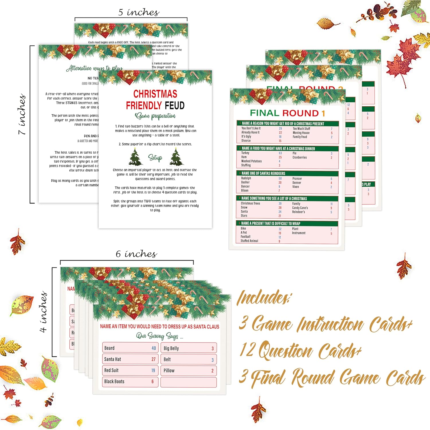 Christmas Friendly Feud Game Set, Friendly Feud Quiz, Family Feud Quiz, Baby Shower Game, Family Games For Adults, Christmas Games Xmas Holiday Winter Party Supplies-L007