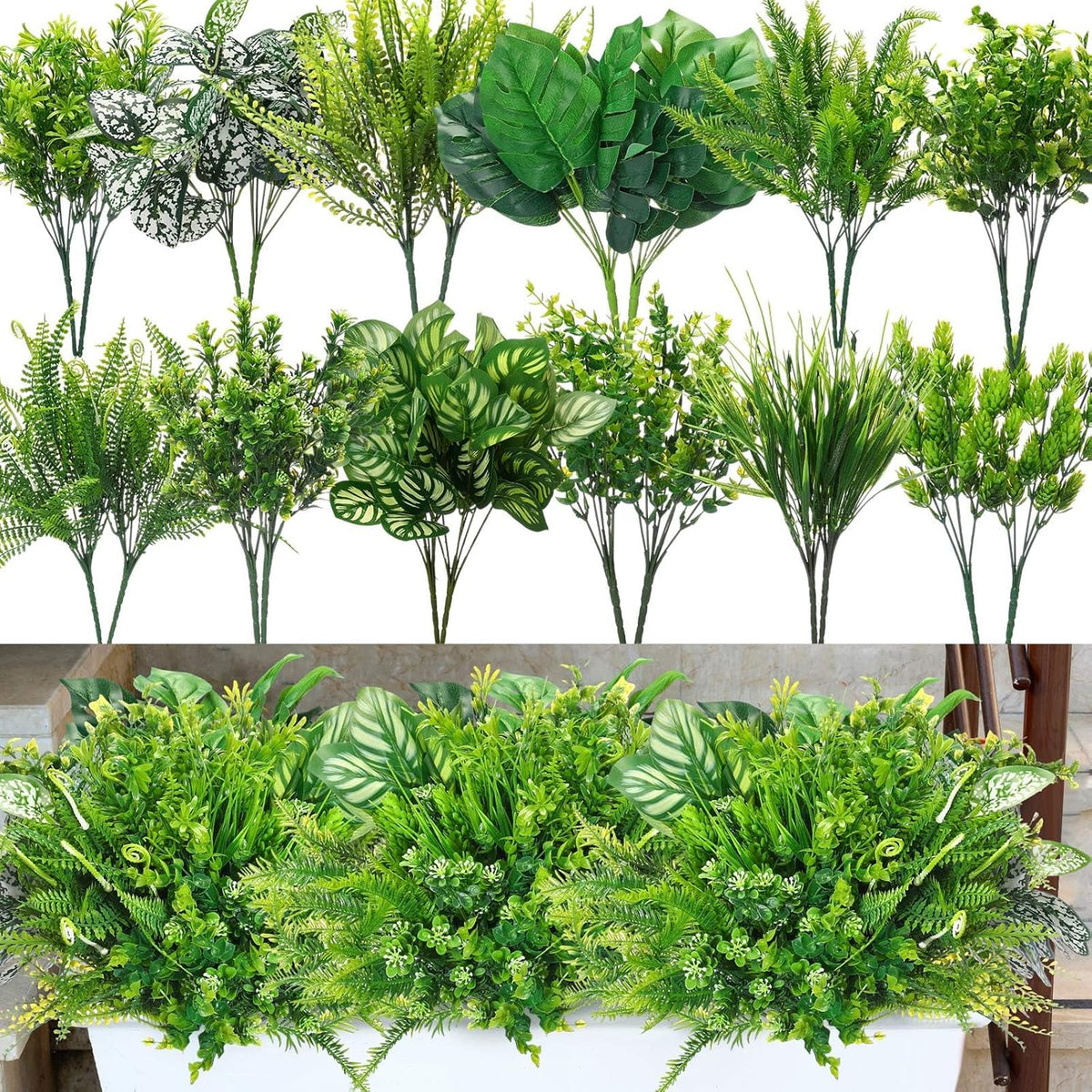 24 Pcs Artificial Flowers Plants For Outdoors, Uv Resistant Artificial Fake Plastic Faux Flowers Plants Outdoor Indoor For Decors Wedding