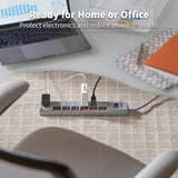 Surge Protector Power Strip 7 Outlets Individual Switches 6FT Extension Cord White