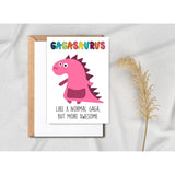 Gaga Dinosaur Card Gagasaurus - Dinosaur Birthday Card - Gaga Birthday Card - Happy Birthday Card - Mother'S Day Card - Card For Gaga