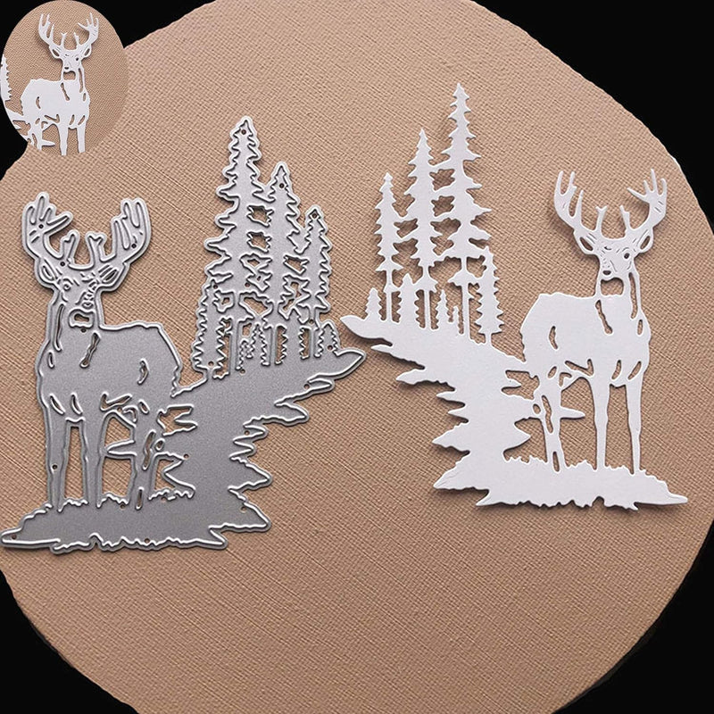 Christmas Deer Metal Die Cuts, Merry Christmas Elk Tree Invitation Car