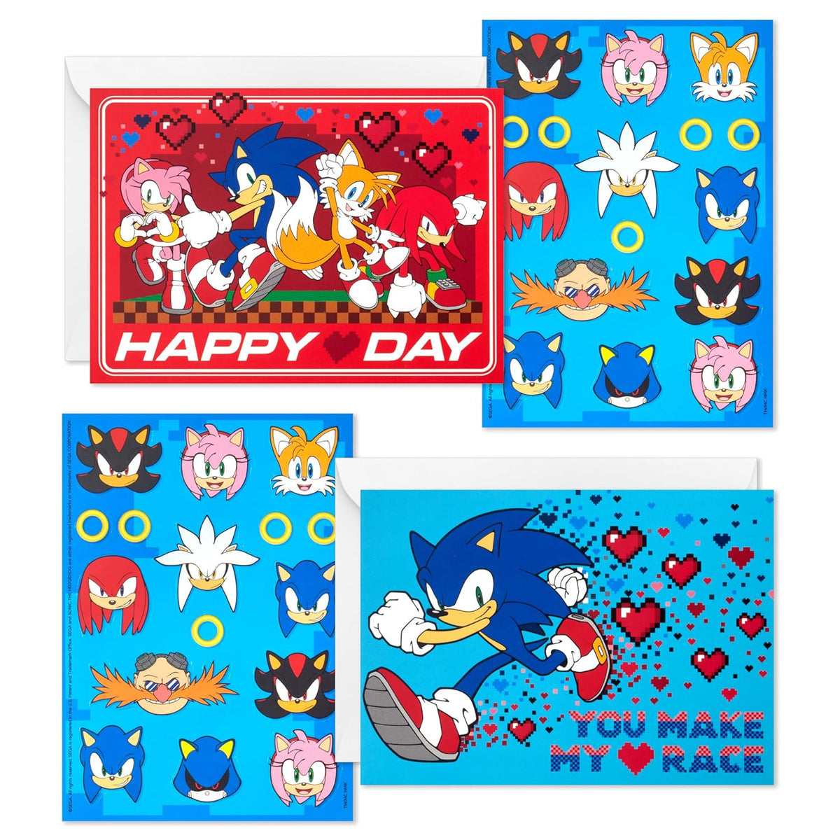 Hallmark Sonic the Hedgehog Valentine's Day Card Assortment for Kids (24 Valentine Cards, 24 Sticker Sheets and Envelopes)