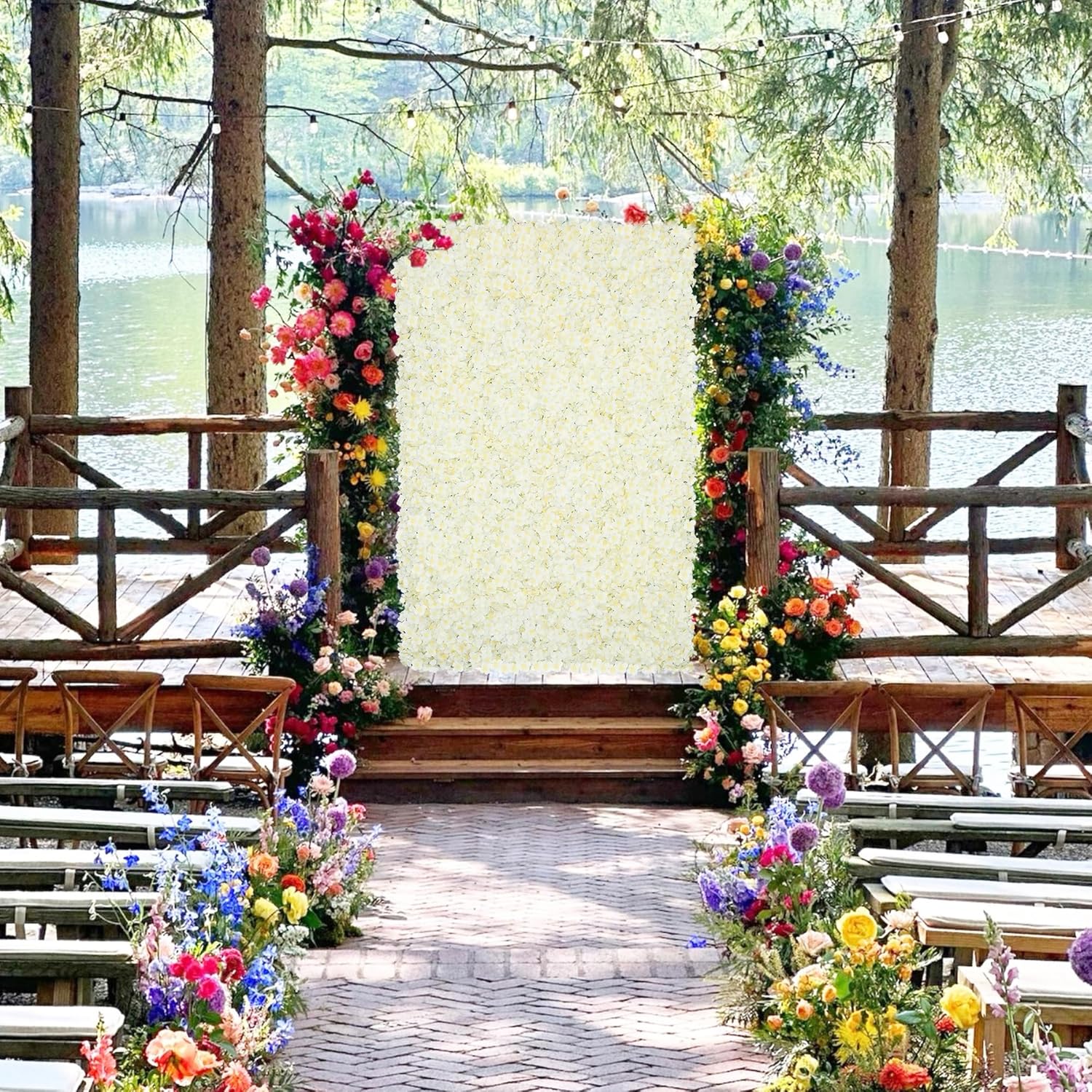 12Pcs Flower Wall Panel Backdrop 3.5X4.6Ft 3D Artificial Flower Wall Hydrangea Flower Backdrop Floral Background For Wedding Party Birthday Home Photo Decor