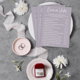Over Or Under Game Cards For Bridal Shower(30 Pcs), Minimalism Pale Purple Wedding Party Game Cards, Mr & Mrs, Engagement Party, Bridal Shower Party Games & Activities - C04
