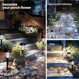 8 Pack Solar Pathway Lights Waterproof Cold White Solar Garden Landscape Lights
