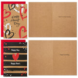 Hallmark Kraft Valentines Day Card Assortment (16 Cards with Envelopes) Red, Black, White