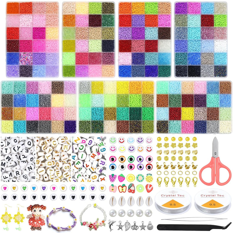 168 Colors 3Mm Glass Seed Beads For Jewelry Making Kit,39440Pcs Small