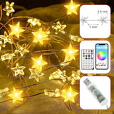 Smart Star Christmas Lights Indoor, 33 Ft 80 Led Usb Star Lights String, App & Remote Control, Timer Music Sync, Star St
