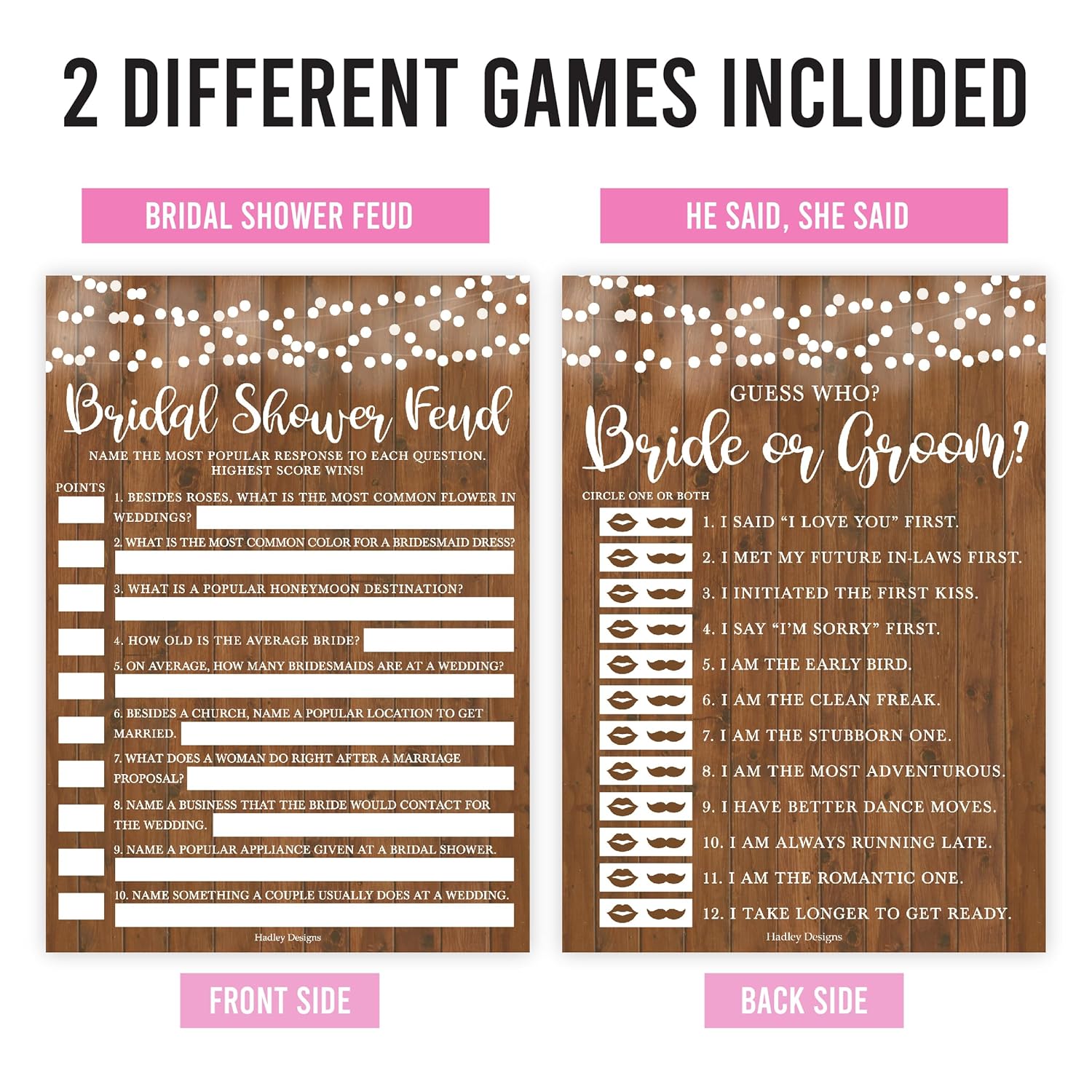 Rustic Bridal Shower Games For 20 Guests – Fun And Hilarious Bridal Games For Showers, Wedding Shower, Engagement, Classy Party Activities