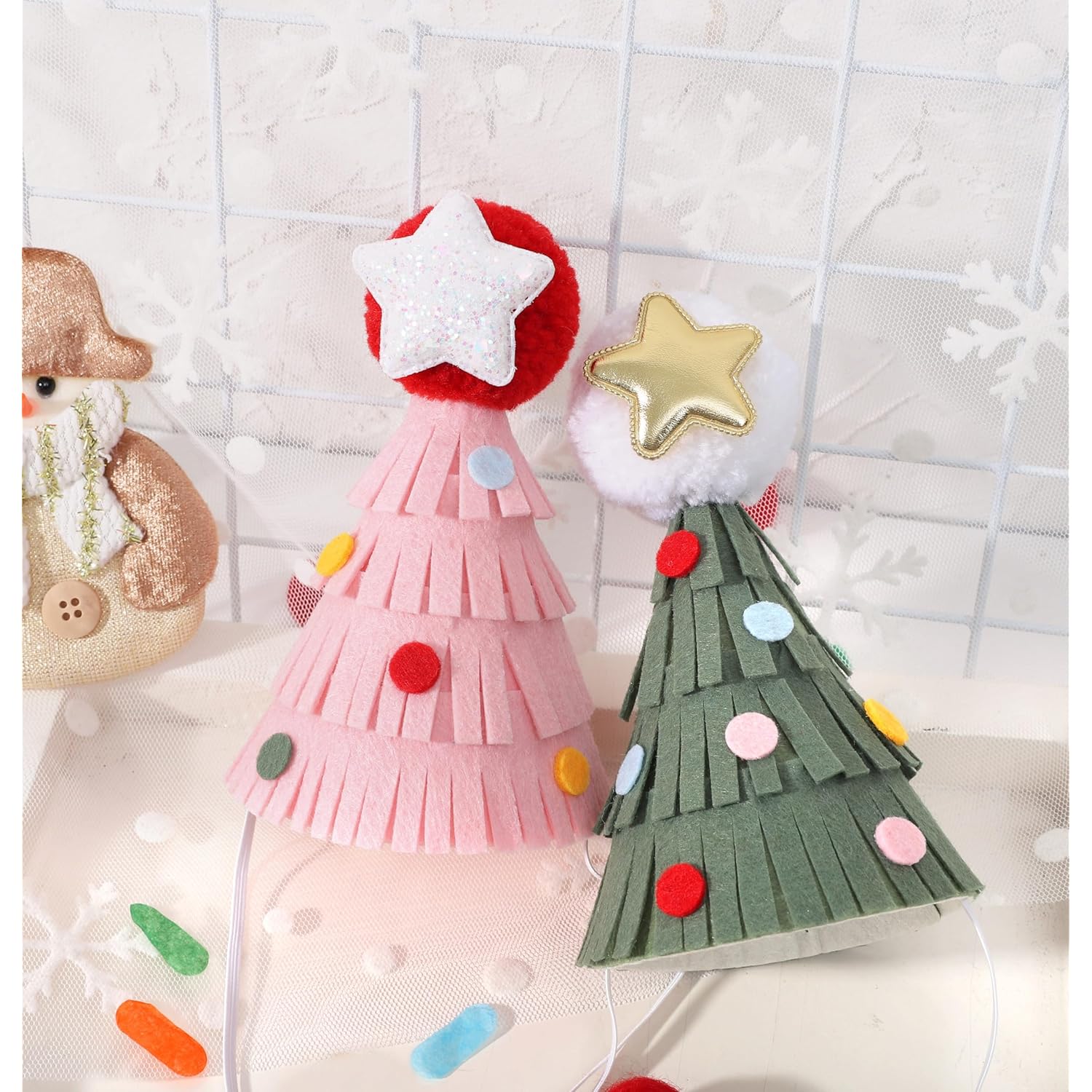 Christmas Tree Party Hat - 1St Birthday Hat, Pet Hat, Winter Birthday Decor (Green Christmas Tree Hat)