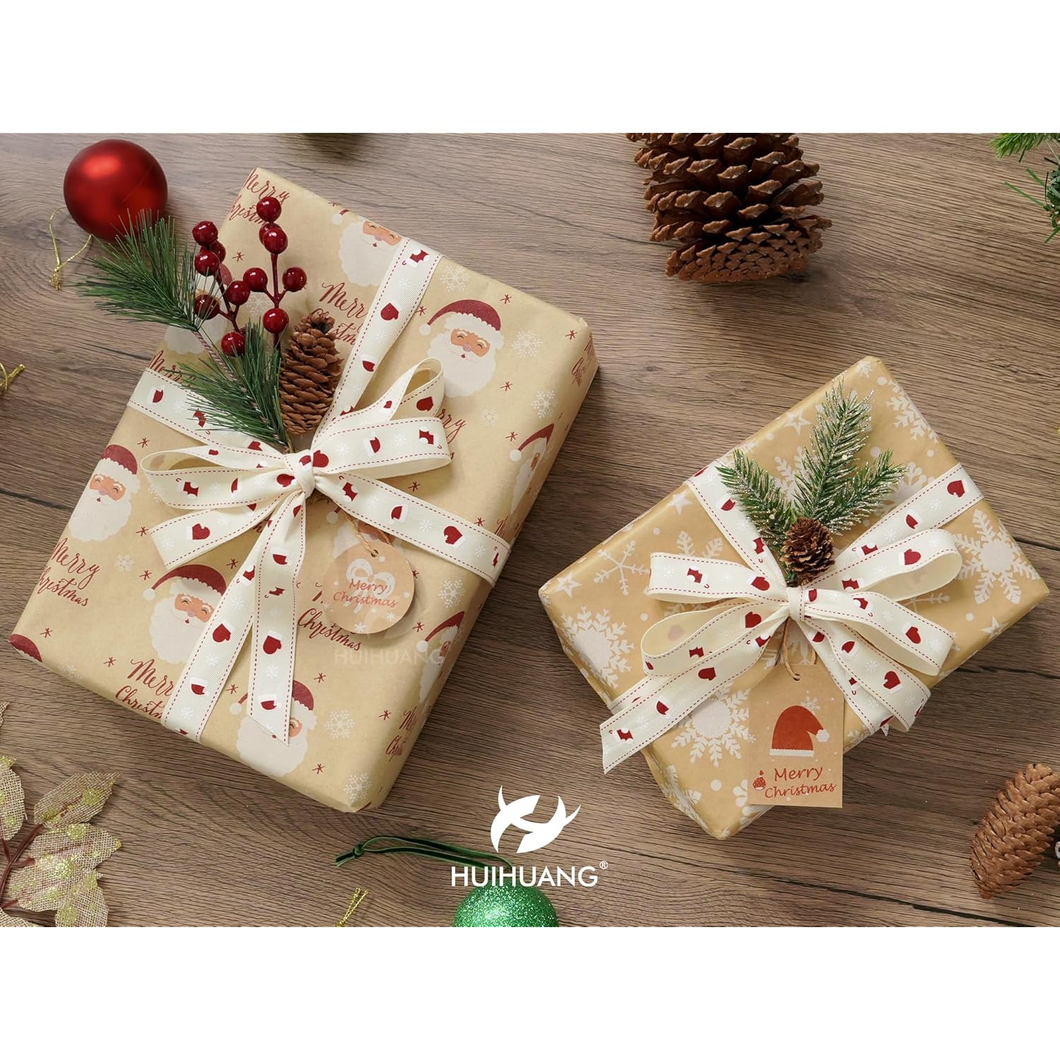 Rustic White Christmas Ribbon For Gift Wrapping 7/8" Wide X 25 Yards Twill Cotton Ribbon With Snowflake & Stocking Ribbons For Home Decor, Tree Ornaments, Wreaths, Diy Crafts