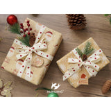 Rustic White Christmas Ribbon For Gift Wrapping 7/8" Wide X 25 Yards Twill Cotton Ribbon With Snowflake & Stocking Ribbons For Home Decor, Tree Ornaments, Wreaths, Diy Crafts