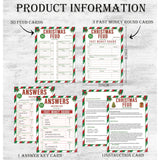 Christmas Friendly Feud Quiz - Family Game Night, Baby Shower Cards For Adults, 30 Feud & 3 Fast Money Round Cards, Christmas Games For Office, Class, Group-Mq5