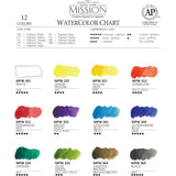 Mission Silver Pan Watercolor Set Compact Size (Silver Pan 12 Colors)
