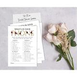 Bridal Shower Game Wedding Shower Bachelorette Party Bulk Activity Game Cards 50-Pack Floral Whats On Your Phone