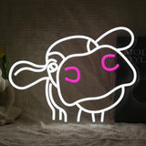 Cow Neon Sign Dimmable USB LED Wall Light 16.5 x 12.6 Inch Funny Animal Decor for Farmhouse Bedroom Bar