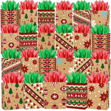 24Pcs Christmas Kraft Gift Bags 8 Styles Xmas Wrapping Paper Bags Medium Size Xmas Gift Bags With Handles Reusable Goody Treat Bags Bulk For Holiday Party Favor Supplies