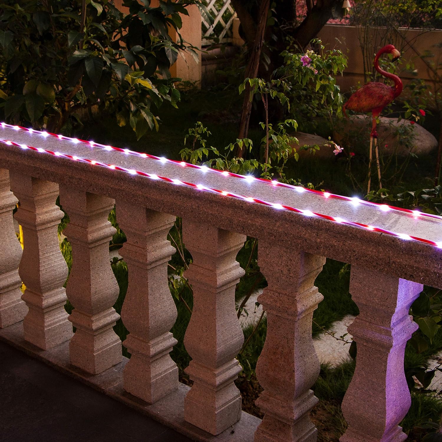 Rope Lights Battery Powered, 16.5Ft Red&White Candy Cane Tube With 67 Cool White Led Fairy Lights, Waterproof With Timer For Diy Wedding, Party, Garden, Corridor, Christmas Decor-2Pack
