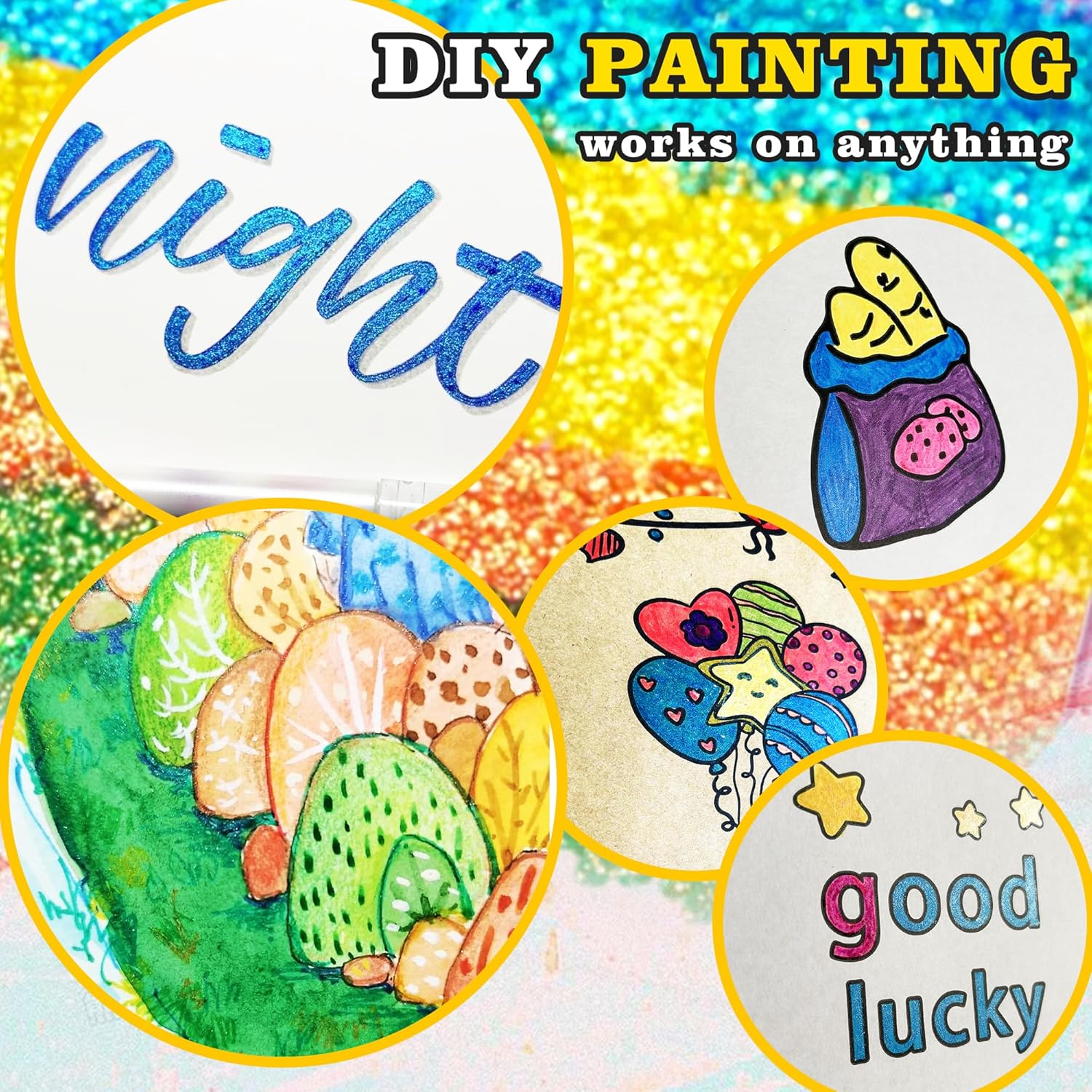 24 Colour Acrylic Paint Marker, 2-3Mm Suitable For Students, Adults Rock Painting, Drawing, Marking, Card Making, Christmas Cards, Doodling, Diy, Metallic Glitter Set