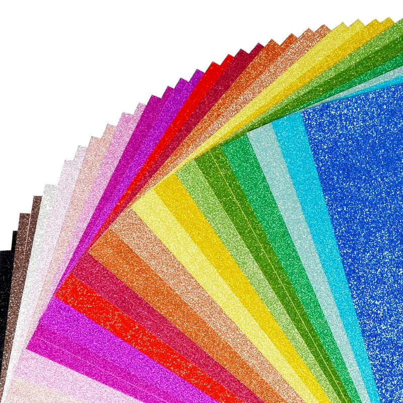 Glitter Cardstock Paper, 40 Sheets 20 Colors, Colored Cardstock For Cr