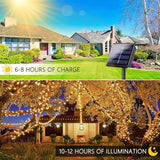 2 Pack 170FT Solar String Lights 480 LED Warm White Waterproof Christmas Twinkle Lights