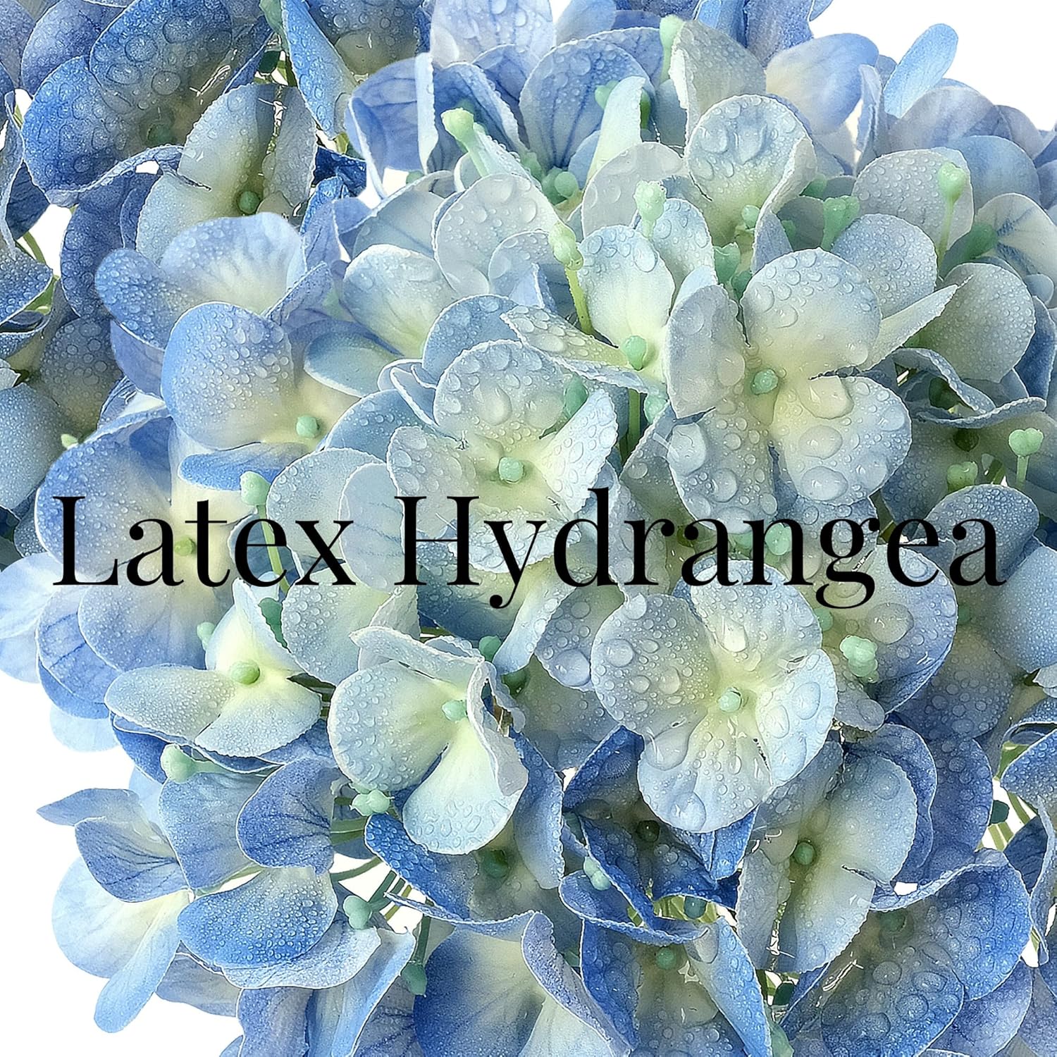 4 Pcs Real Touch Blue Hydrangeas Artificial Flowers 20'' Real Looking Faux Hydrangeas For Party Wedding Home Decor Kitchen Baby Shower Flower Arrangement