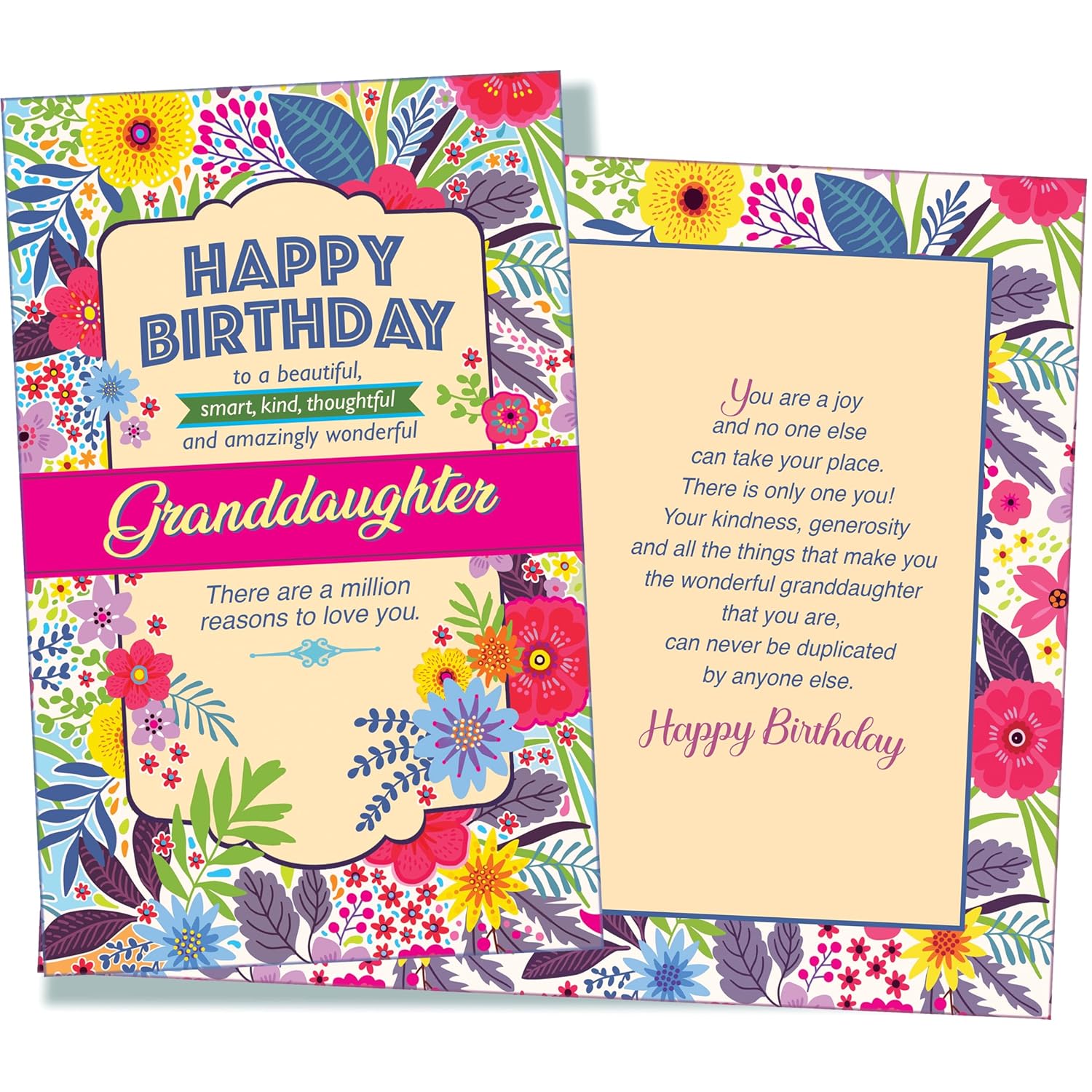 - Birthday Card For Granddaughter - Made In America - Perfect Size: Opens To A Generous 10" X 7.75" - Amazing - 95368