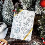 3D Kraft Christmas Wrapping Paper Roll, Silver Glitter Snowflake Wrapping Paper, Classy Flakes Snowflake Silver Christmas Gift Wrap For Winter Holiday, Festive Celebration (17 Inch X 33 Feet)