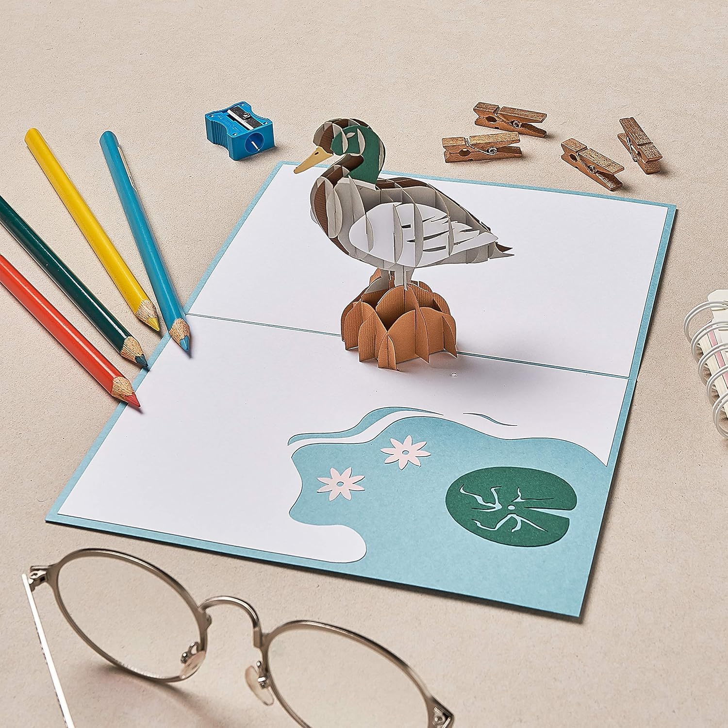 Duck Pop Up Card, Blank Duck 3D Birthday Card, Duck Card, Duck Gift, Duck Thank You Card, Get Well, Just Because, Anniversary, Card For Mom, Card For Grandma, Duck Gift, Birthday Cards Women