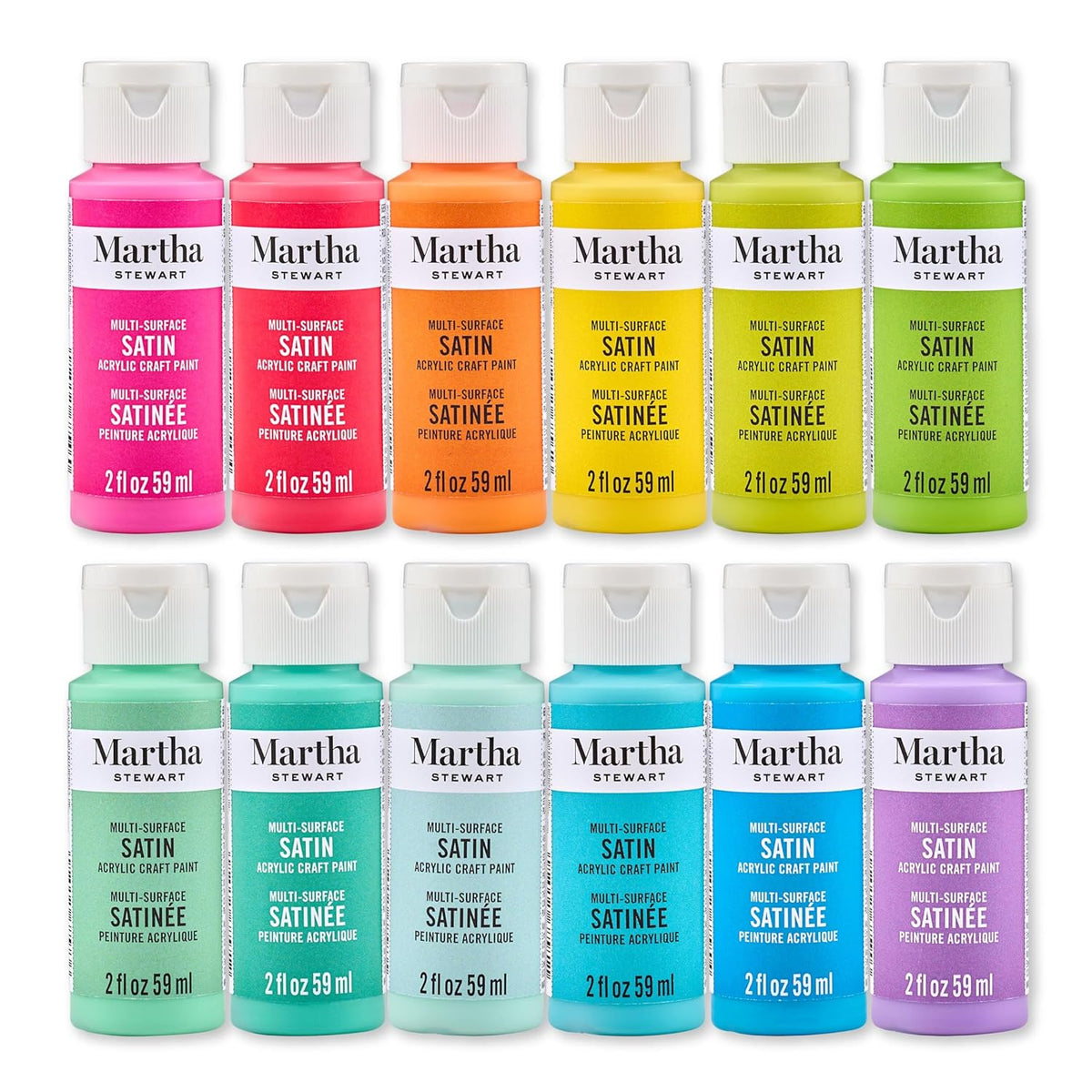 Martha Stewart, Multi-Surface Satin 12 pc Paint Set, Solar Brights