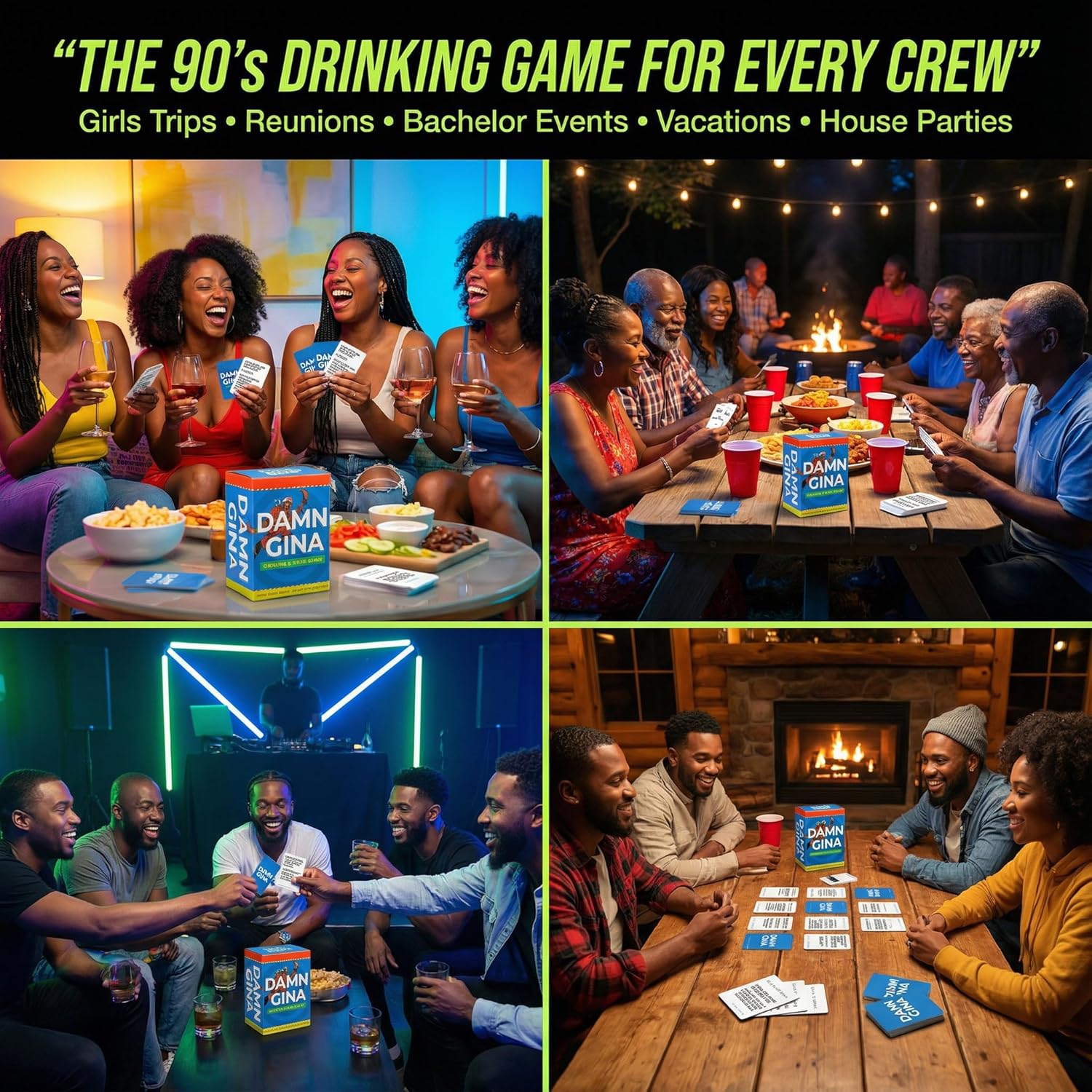 Damn Gina Drinking Game 90S Martin Tv Show Trivia Cards Fun Martin Lawrence Party Game With Catchphrases Challenges And Sips Perfect For Game Nights, Family Reunions, Girls Trips And Bachelor Events