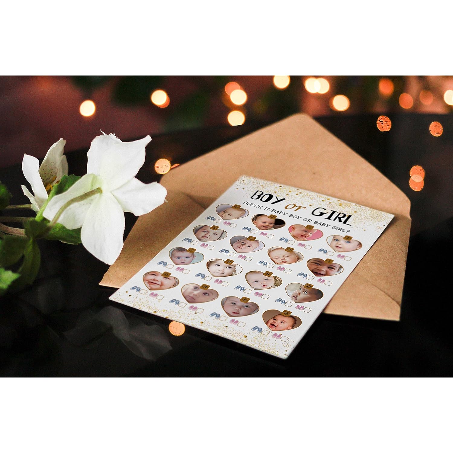 Boy Or Girl Baby Shower Game-31 Cards(Including Answers),Gender Reveal Party,For Mom, Dad, Kids, Women, Men, Gender Neutral Unisex Set