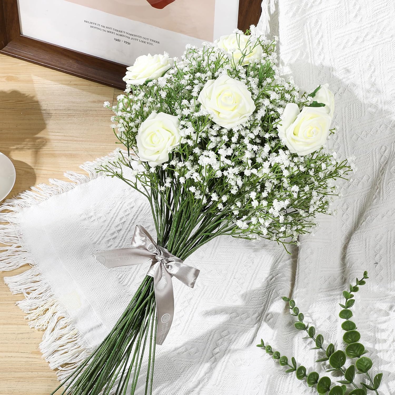 200 Pcs Babys Breath Artificial Flowers Gypsophila Artificial Flowers Wedding Party Decoration Faux White Flowers Bulk Floral Arrangement For Home Decoration Garden Office