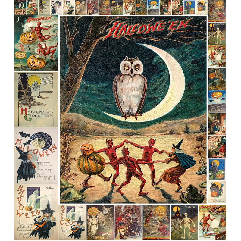 Decoupage Paper Pack (21 Sheets 6"X8") Scary Halloween Vintage Styled Hallowee