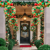 , Wreath Christmas Balloons – Pack Of 8 | Christmas Decorations Indoor | Wreath Balloons With Red Bow For Holiday Celebrations, Family Gatherings | Outdoor Xmas Decorations