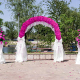 Artificial Flower Arch 12 Pack Red Floral Swags For Wedding Décor, Elegant Faux Flowers Arrangement For Archways Party Backdrop (6, Bright Pink)