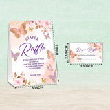 Diaper Raffle Party Games, Butterfly Baby Shower Game, Blush Pink Floral Themed Baby Gender Reveal Party Supplies & Activities -1 Double Sided Standing Sign + 50 Guessing Cards (A04)