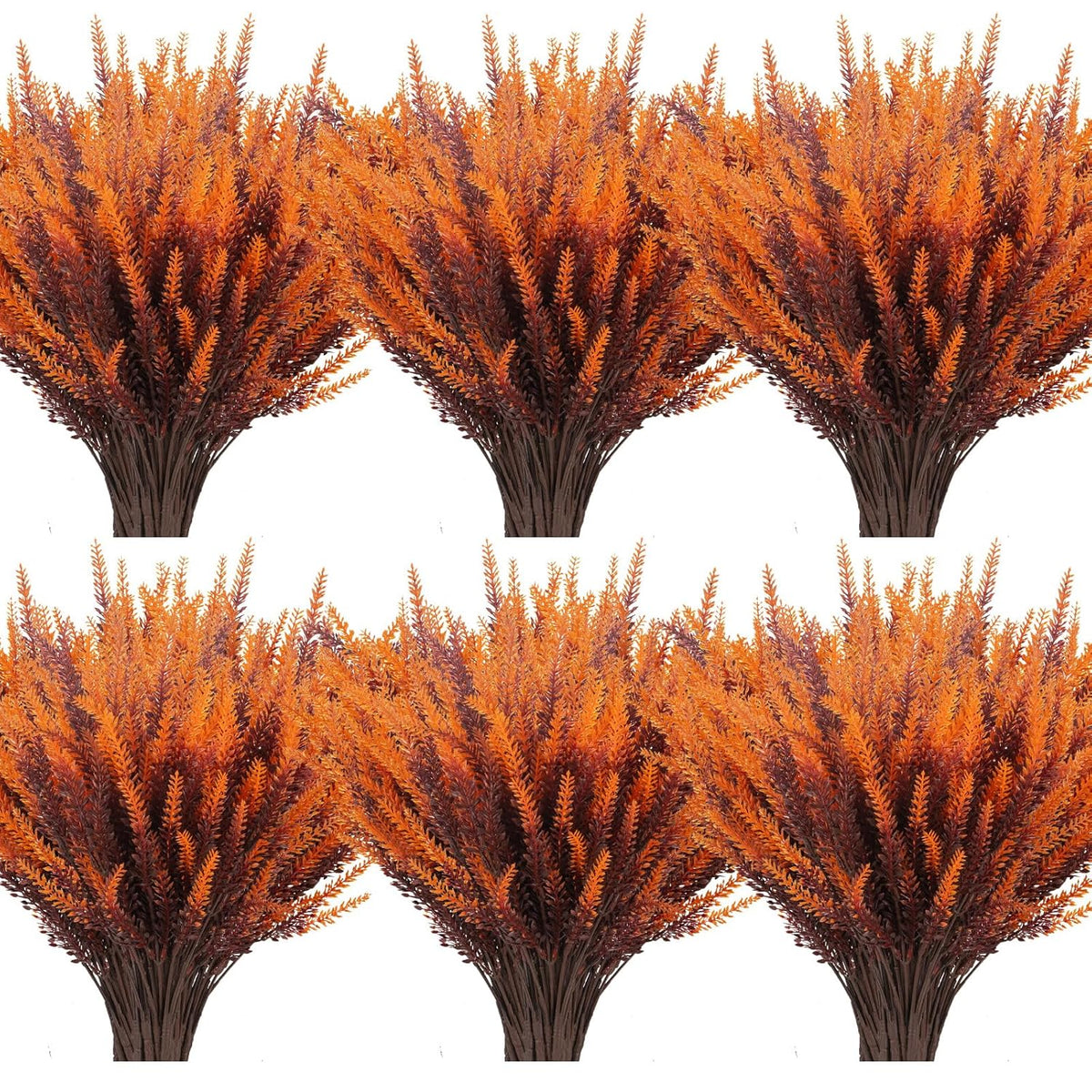 20 Bundles Artificial Fall Lavender Flowers Outdoor Uv Resistant Fake Flowers No Fade Faux Plastic Plants Garden Porch Window Box Decorating (Golden Yellow)