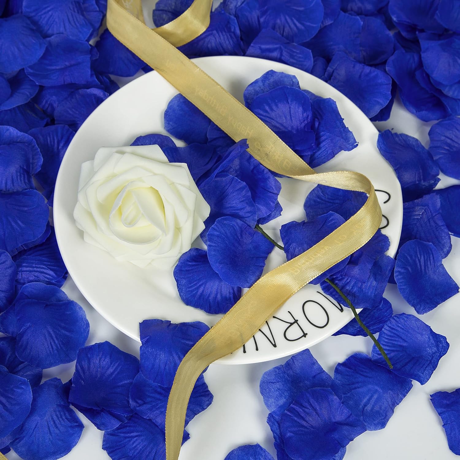 3200 Pcs Artificial Rose Petals For Romantic Night, Fake Rose Flower Petals For Wedding, Party, Valentines Day Decorations For The Home (Blue)